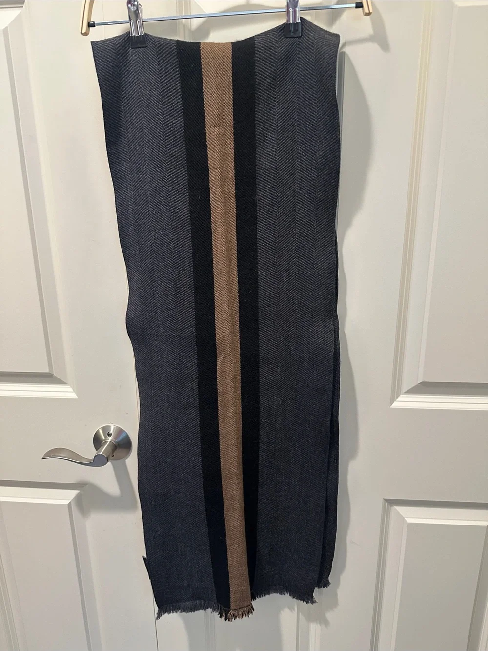 Gucci Black and Brown Striped Men's Scarf